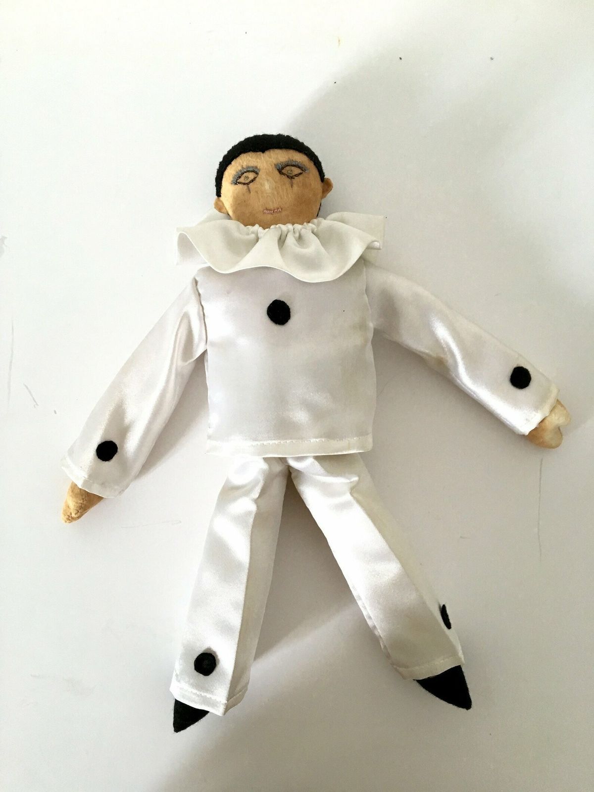 French Antique Primitive Pierrot Doll Handmade Pantomime Marcel Marceau Dolls Harlequin