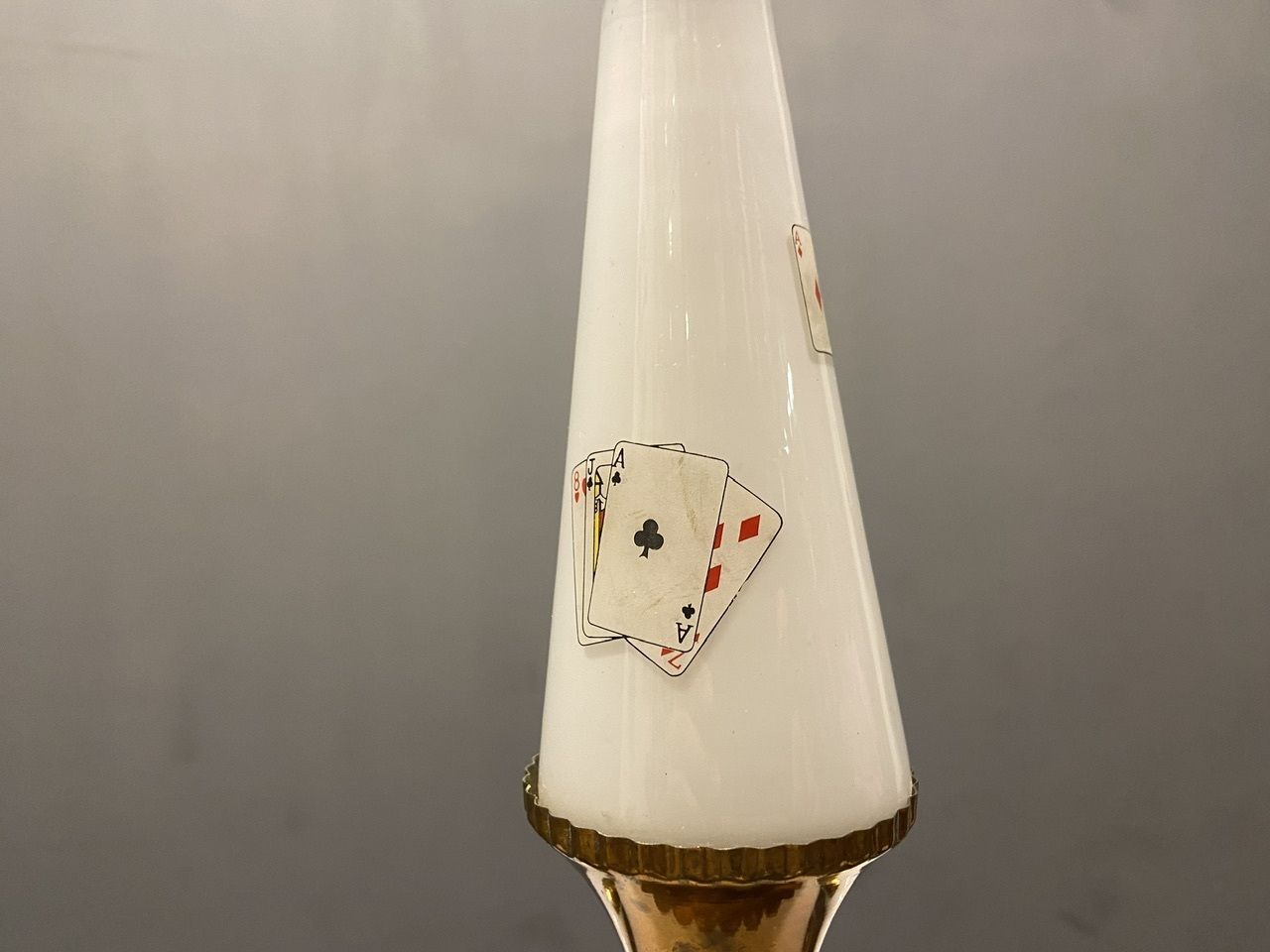 1600.0 1960’s Sputnik Brass Opaline Glass Chandelier 6 Lights photo