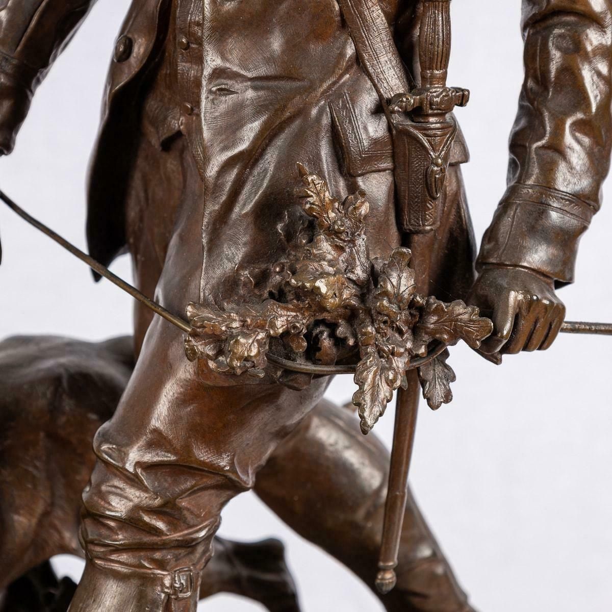 photo for sale 19th Century French Bronze 'Valet De Limier', Pierre Jules Méne, C.1879