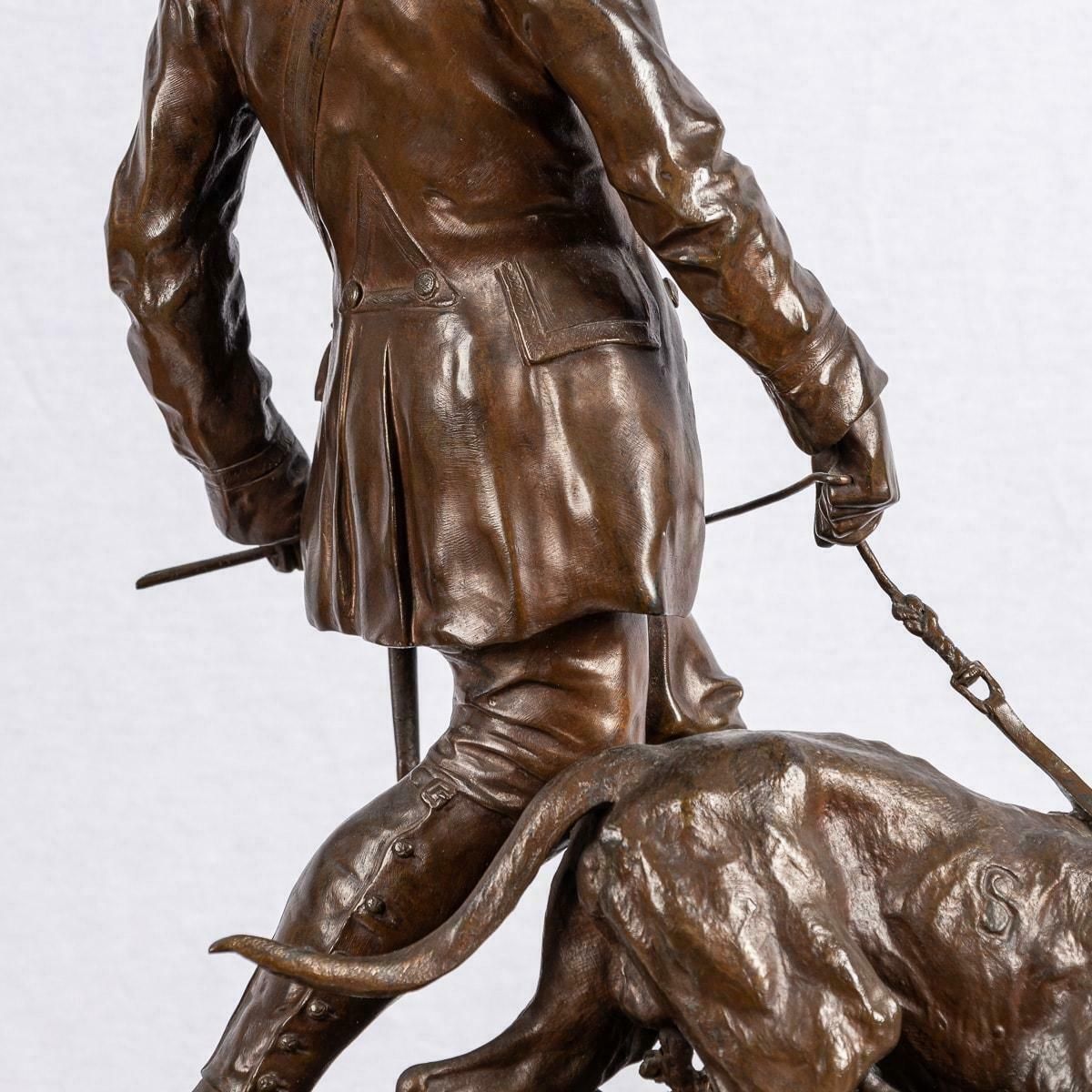 photo vintage 19th Century French Bronze 'Valet De Limier', Pierre Jules Méne, C.1879