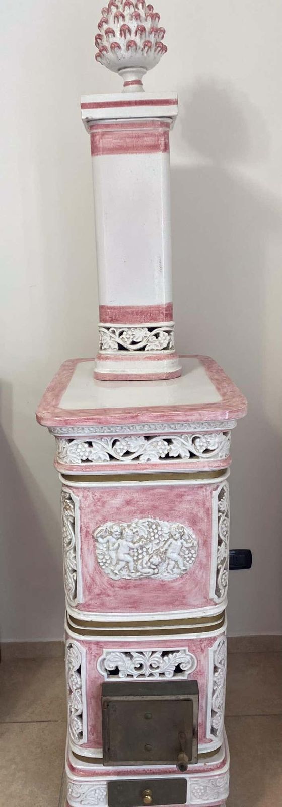 Majolica Pink Stove From Florence photo for sale