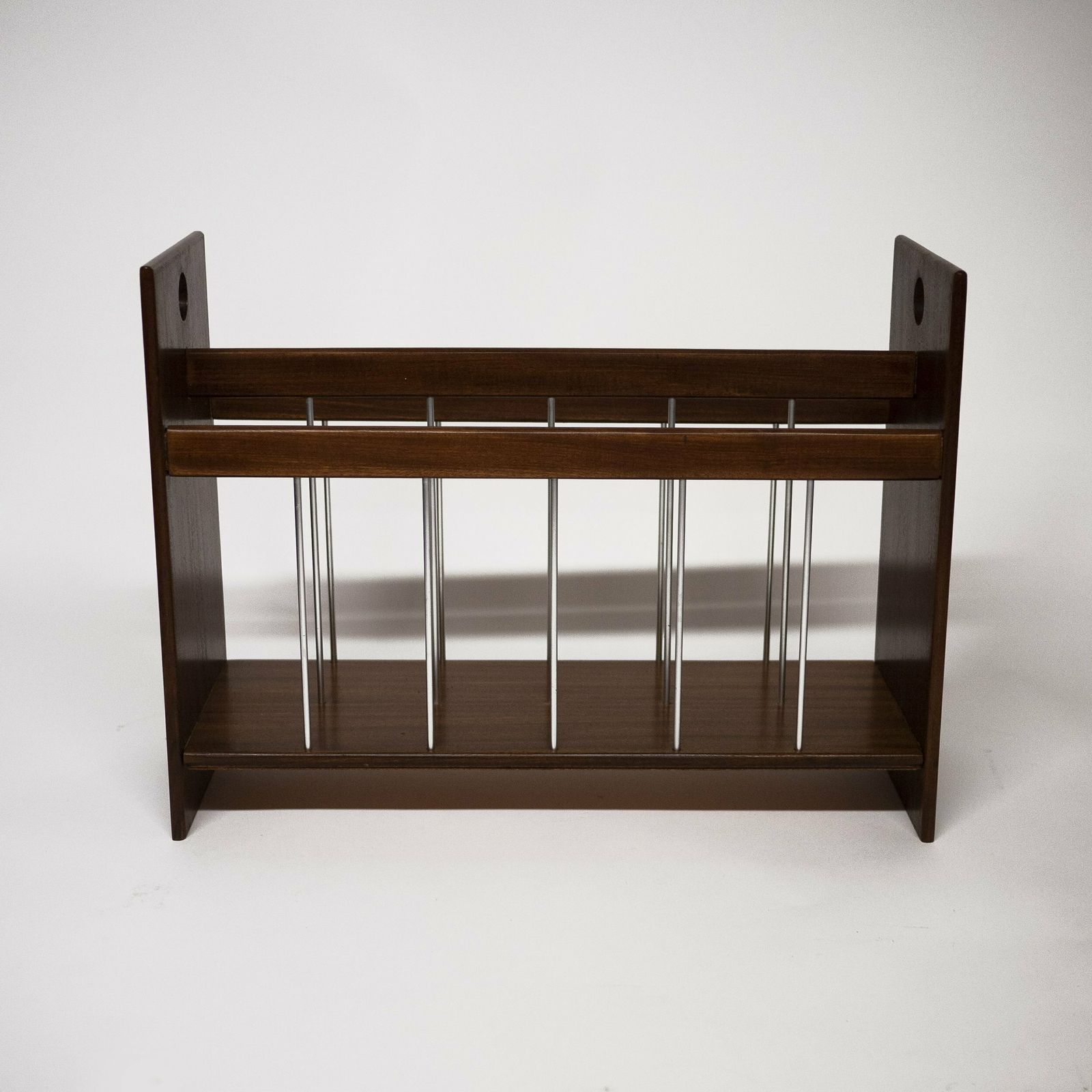 Vintage Danish Teak And Metal Magazine Rack, 1970s photo for sale