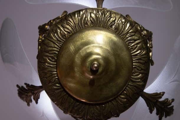 Elegant Italian Vintage Art Decò Glass And Brass, 1950s photo buy