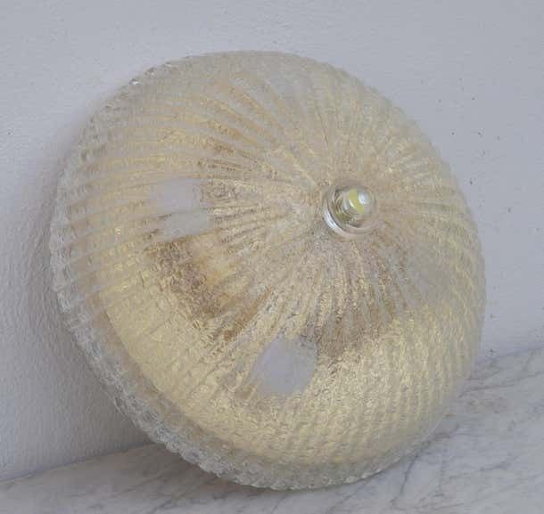Trasparent And Gold Glass Murano Ceiling Light By Barovier & Toso Style , 1960 photo furniture