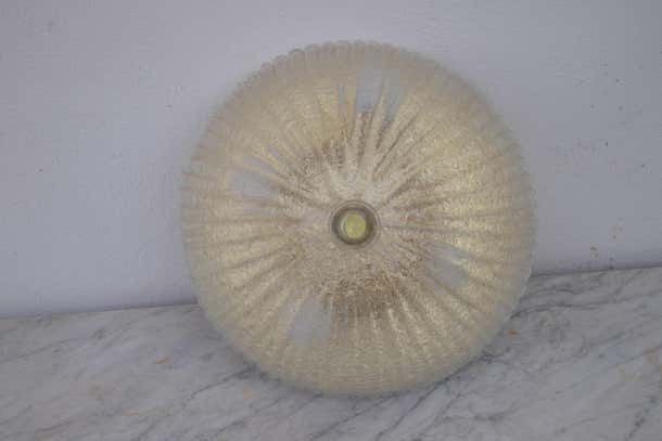 Lighting Trasparent And Gold Glass Murano Ceiling Light By Barovier & Toso Style , 1960 photo