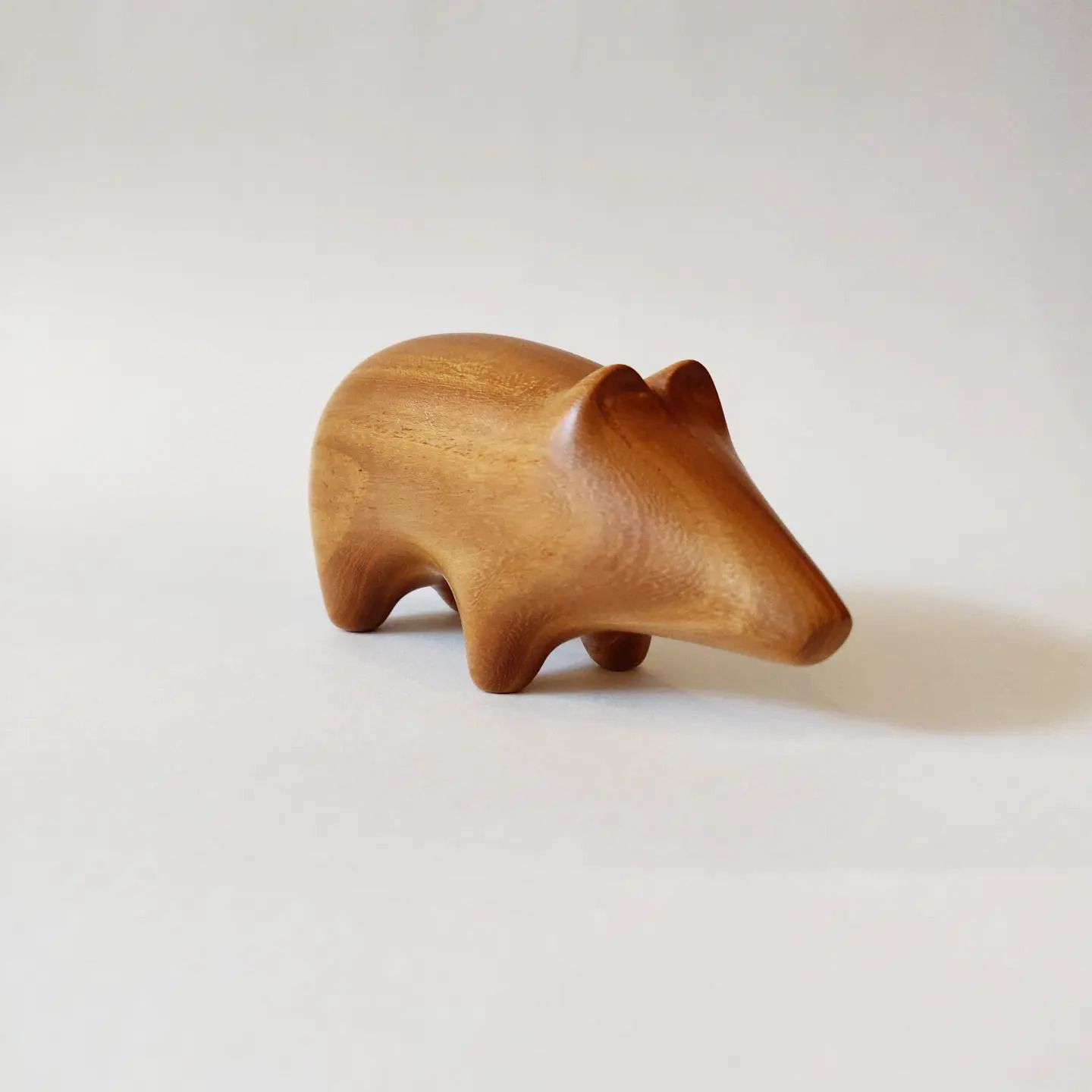 Mid 20th Century Carved Wooden Pig