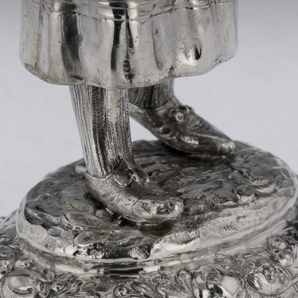 19th Century German Solid Silver Figure Of A Fruit Seller, C.1880 photo Art
