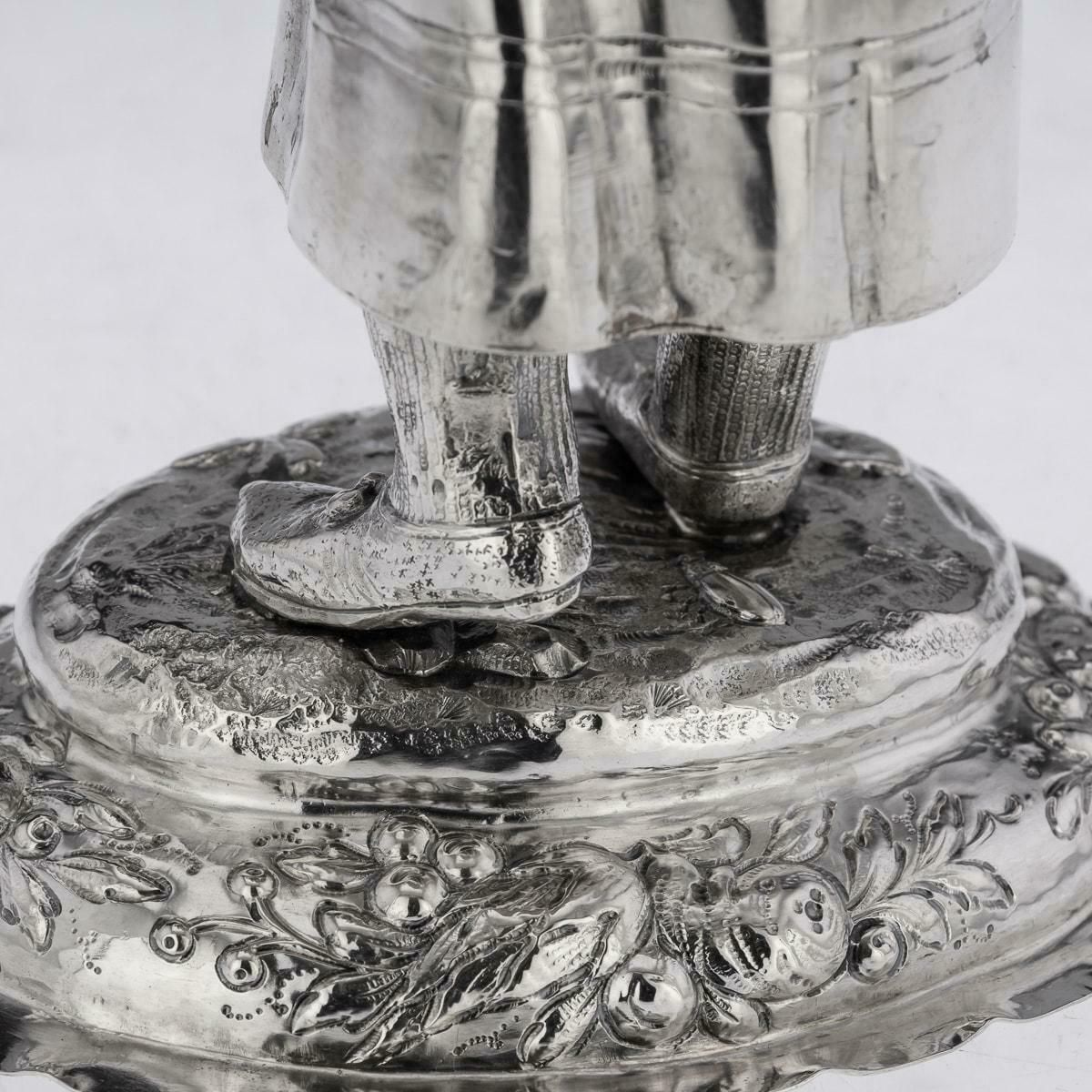 19th Century German Solid Silver Figure Of A Fruit Seller, C.1880 photo vinterior