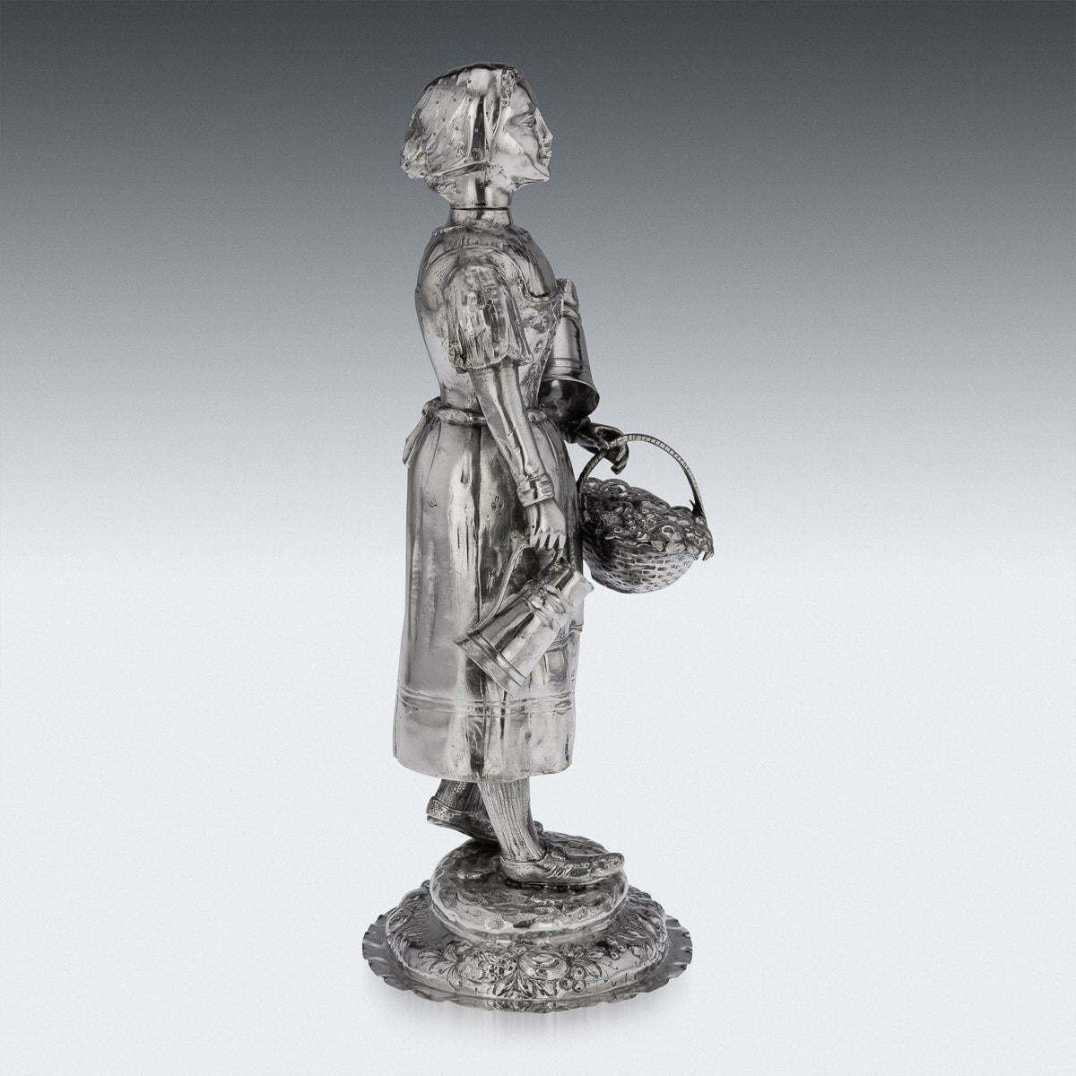 photo for sale 19th Century German Solid Silver Figure Of A Fruit Seller, C.1880