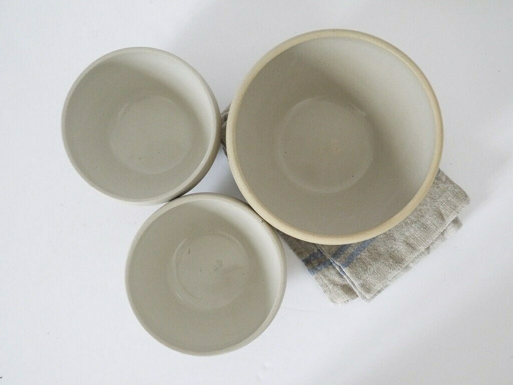 Frenchterracotta Mixing Bowl Rustic French Mixing Bowls Set Of Three Dairy Bowl Primitive Pottery Farmhouse Display Bowl Set Of 3 photo for sale