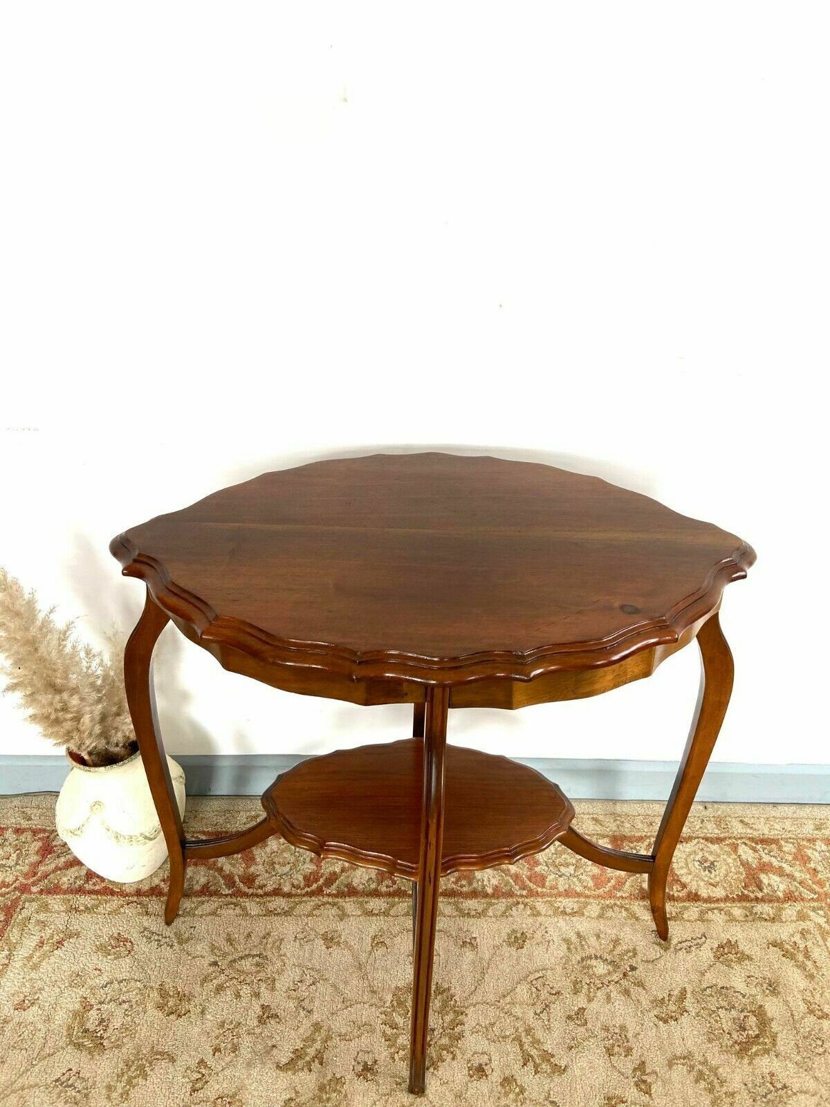 photo for sale Vintage Decorative Satinwood Occasional Centre Table Scalloped Edge 1930s