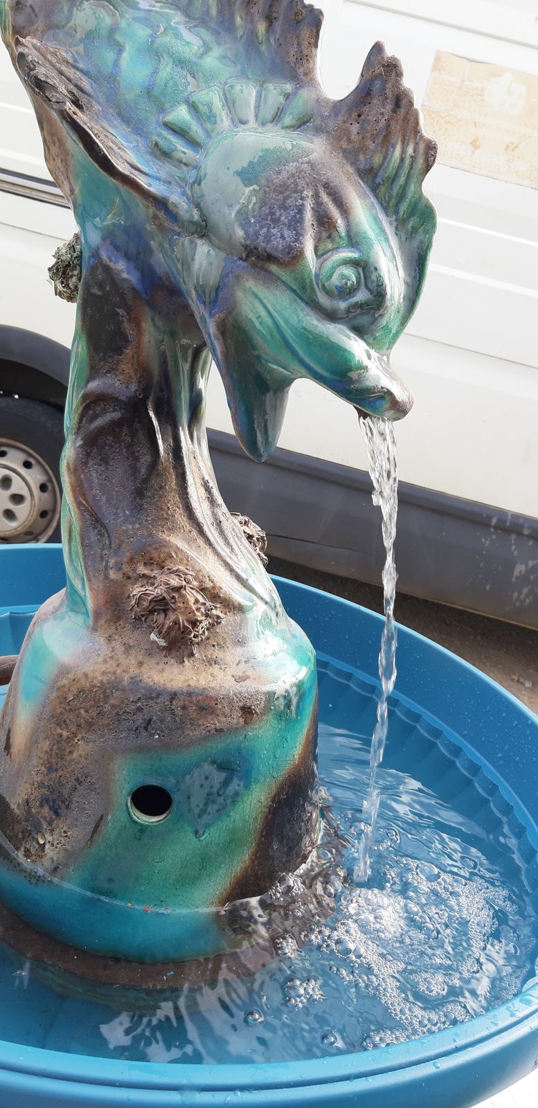 Fountain Faience Of Vallauris "Dauphin" photo furniture