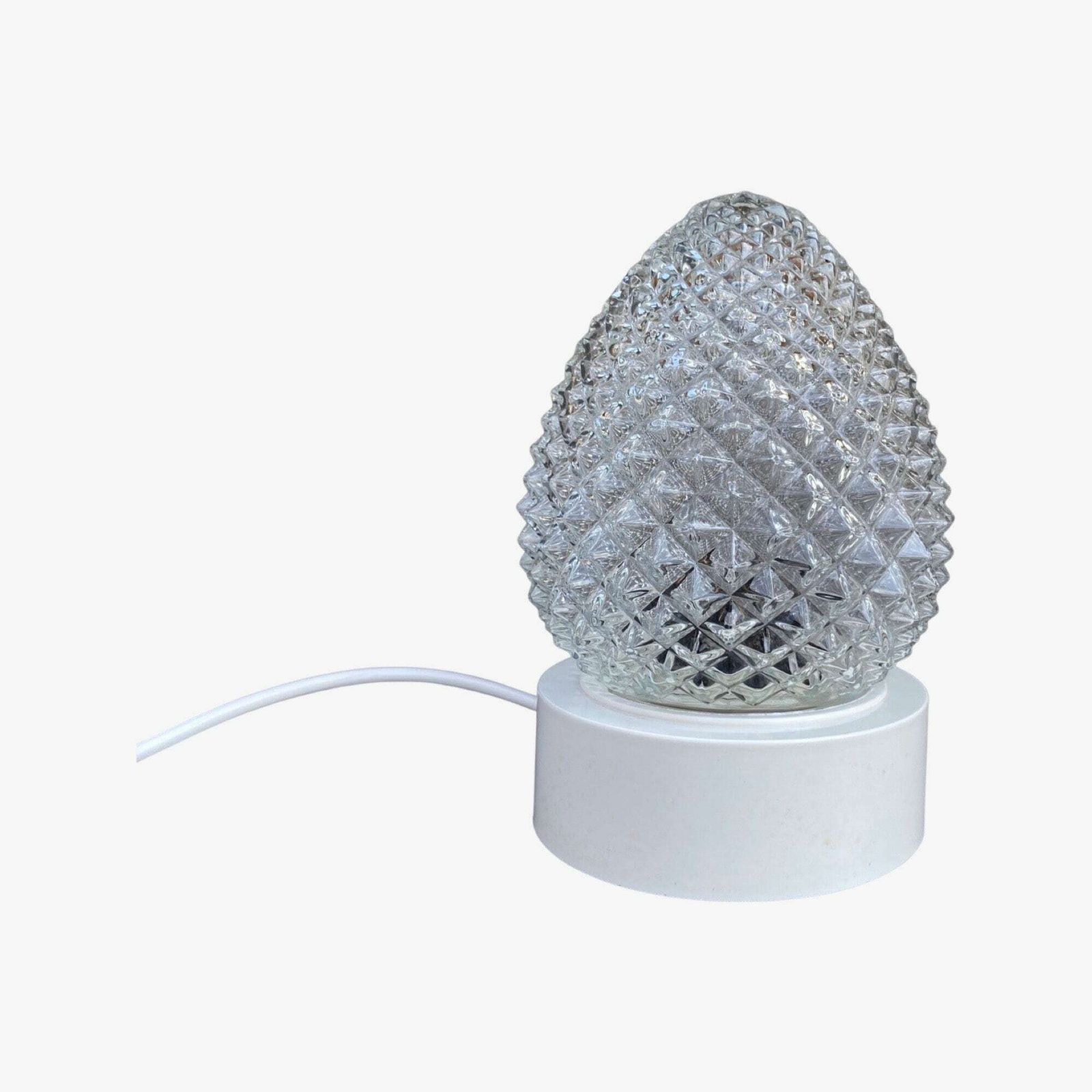 Glass Pine Cone Night Lights | Set Of 2 Vintage Pine Cone Shaped Night Lights With Corodex Base And Pineal Gland Glass Shades | Mid Century photo buy