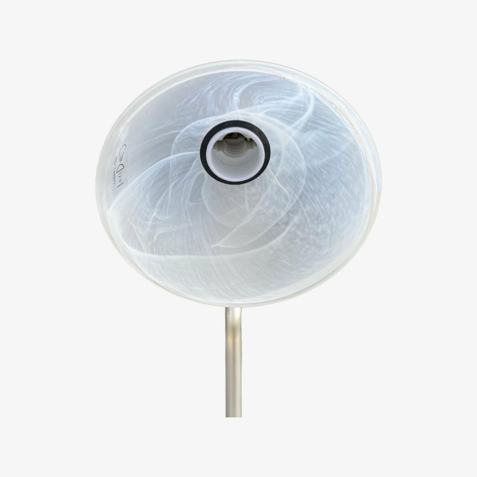 2 Retro Brilliant Night Lights | Brushed Chrome Metal Table Lights With Alabaster Glass Shades | Set Of 2 Mid Century Night Lights 1970s photo 182.0