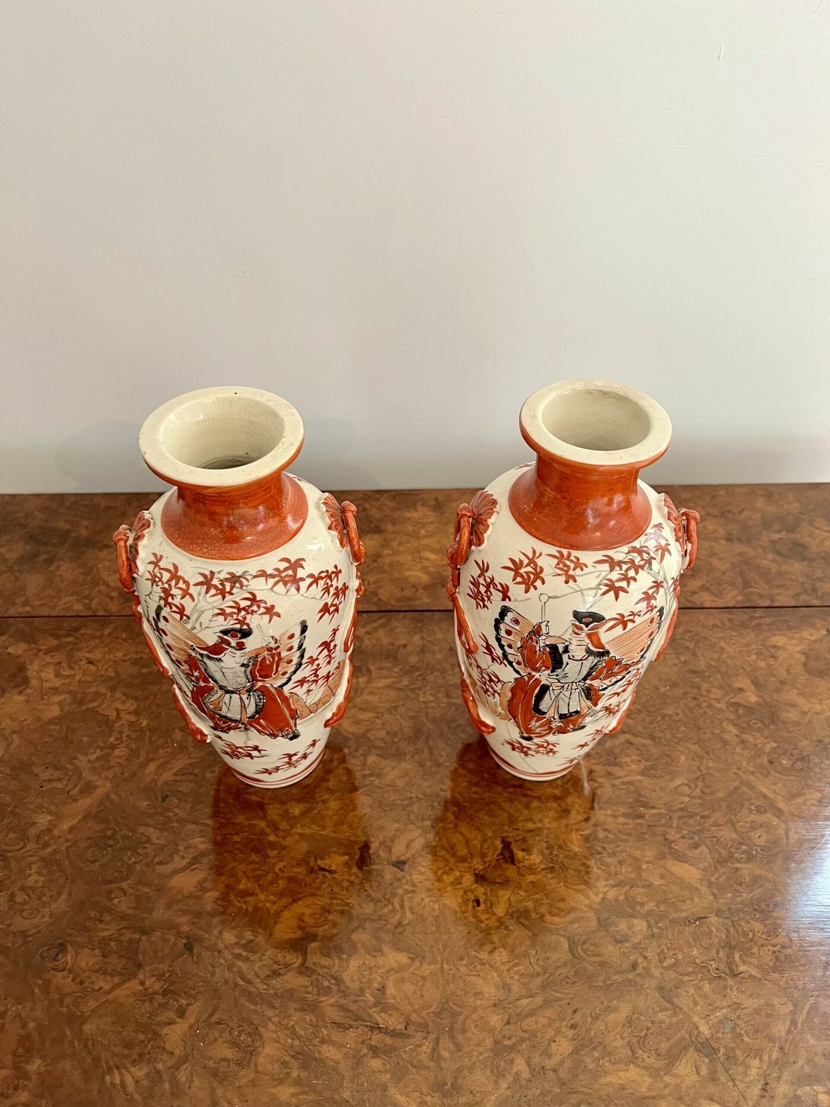 Quality Pair Of Antique Satsuma Vases photo for sale