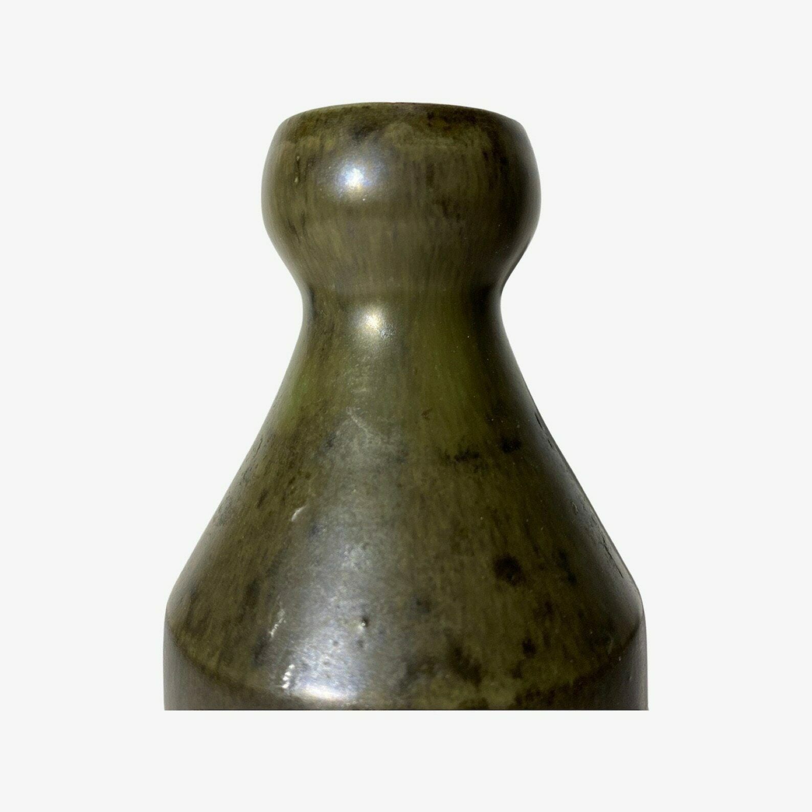 Earth Green Retro Vase   Design By F. Gluds Stentoj From Denmark | Deep Nature Green Little Ceramic Vase | Handmade Ceramic Pottery photo 102.0