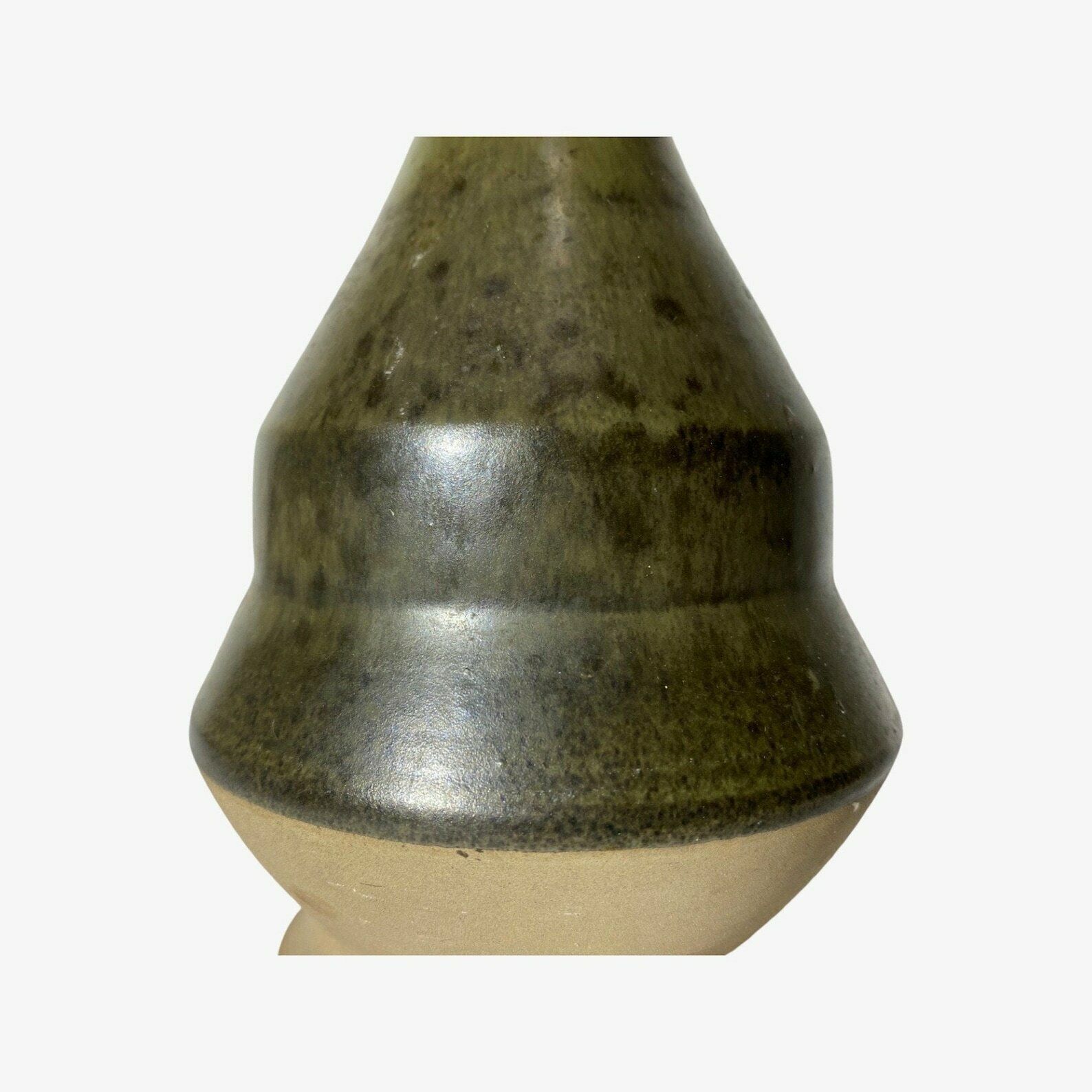 Earth Green Retro Vase   Design By F. Gluds Stentoj From Denmark | Deep Nature Green Little Ceramic Vase | Handmade Ceramic Pottery photo vinterior