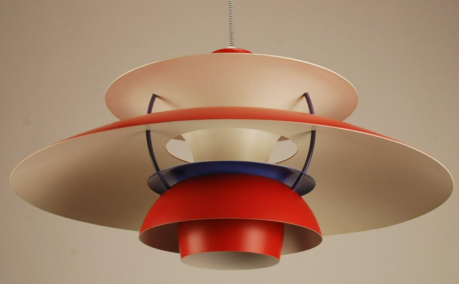 Louis Poulsen Ph5 Pendant | Vintage 1970's 'Authentic Red' | Mid Century Modern Design By Poul Henningsen, Denmark photo Lighting