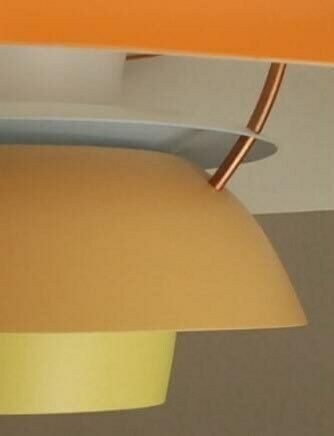 Original Louis Poulsen Ph5 Pendant | Vintage 1970's 'Orange/Yellow' | Mid Century Modern Design By Poul Henningsen, Denmark photo Lighting