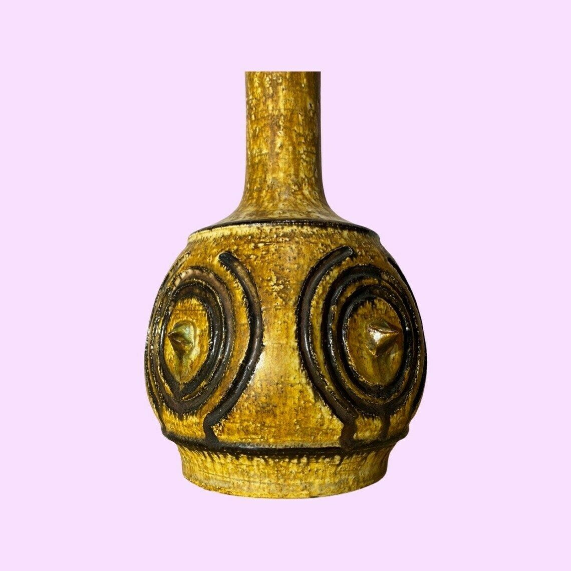 Unique Helleroe Table Lamp  Danish Pottery Artist  Handmade In Denmark  Vintage Ceramic Pottery Lamp  Scandinavian Design Lighting 1960s photo vinterior