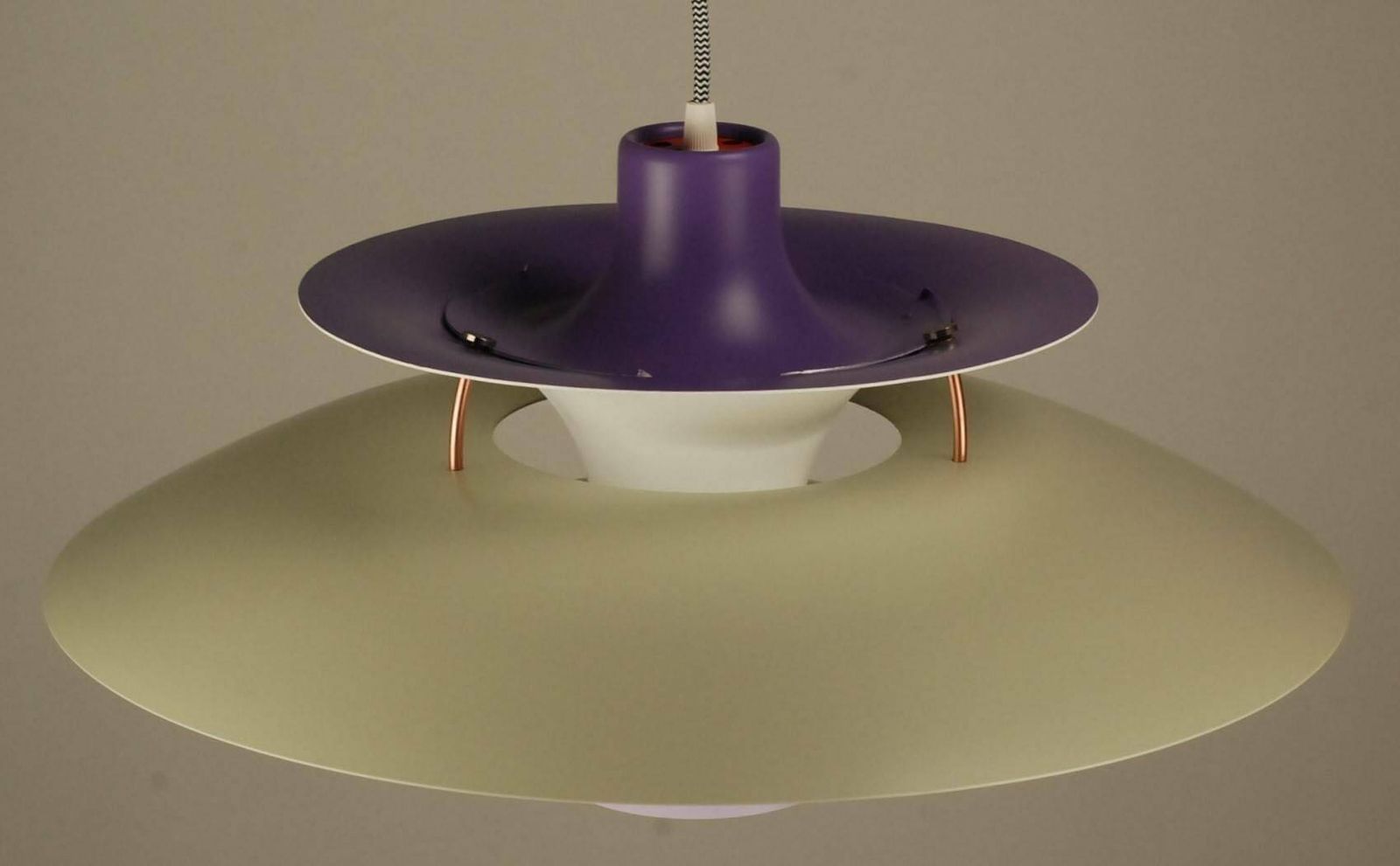 Custom Louis Poulsen Ph5 Pendant | Vintage 1970's 'Purple/White' | Design By Poul Henningsen photo for sale