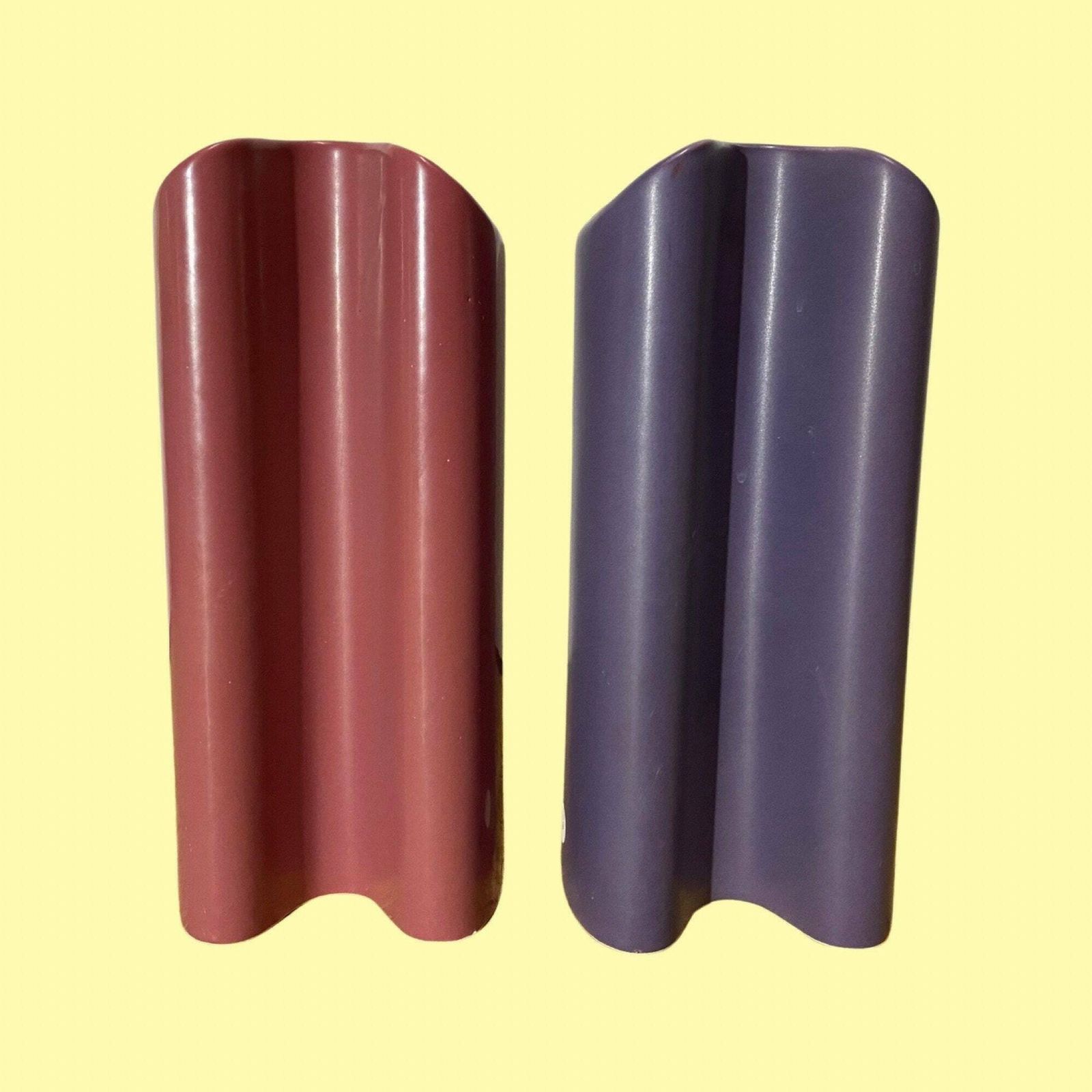 Set Of 2 Retro Pink/Purple Vases Made In Denmark | Fn Art Denmark Ceramic Pottery Vases | Scandinavian Pottery   Ceramic Planter Pink Purple photo furniture