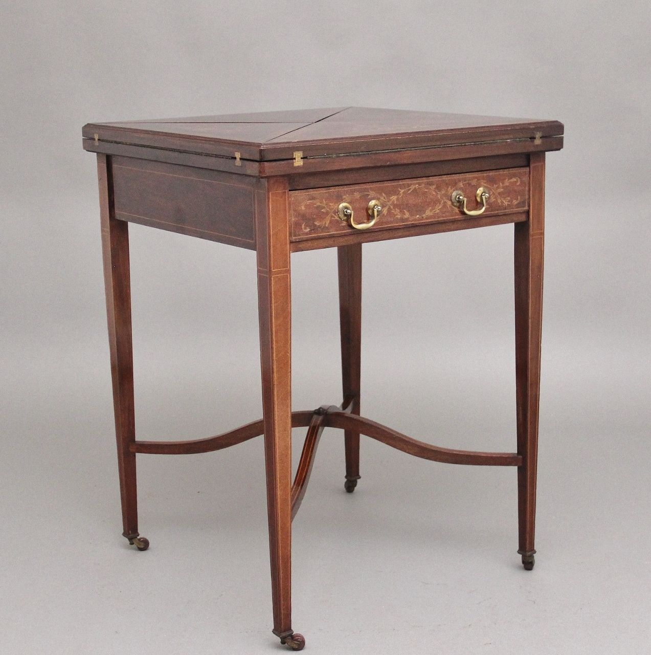 Early 20th Century Mahogany And Inlaid Card Table photo furniture