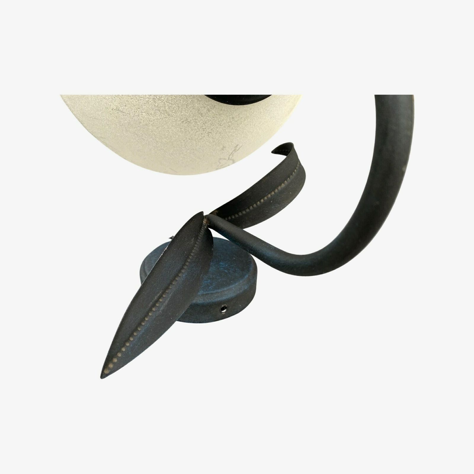 Mid Century Wall Lamp / Table Light | Made From Metal And Glass | Dutch Design Lamp With Leaves photo vinterior