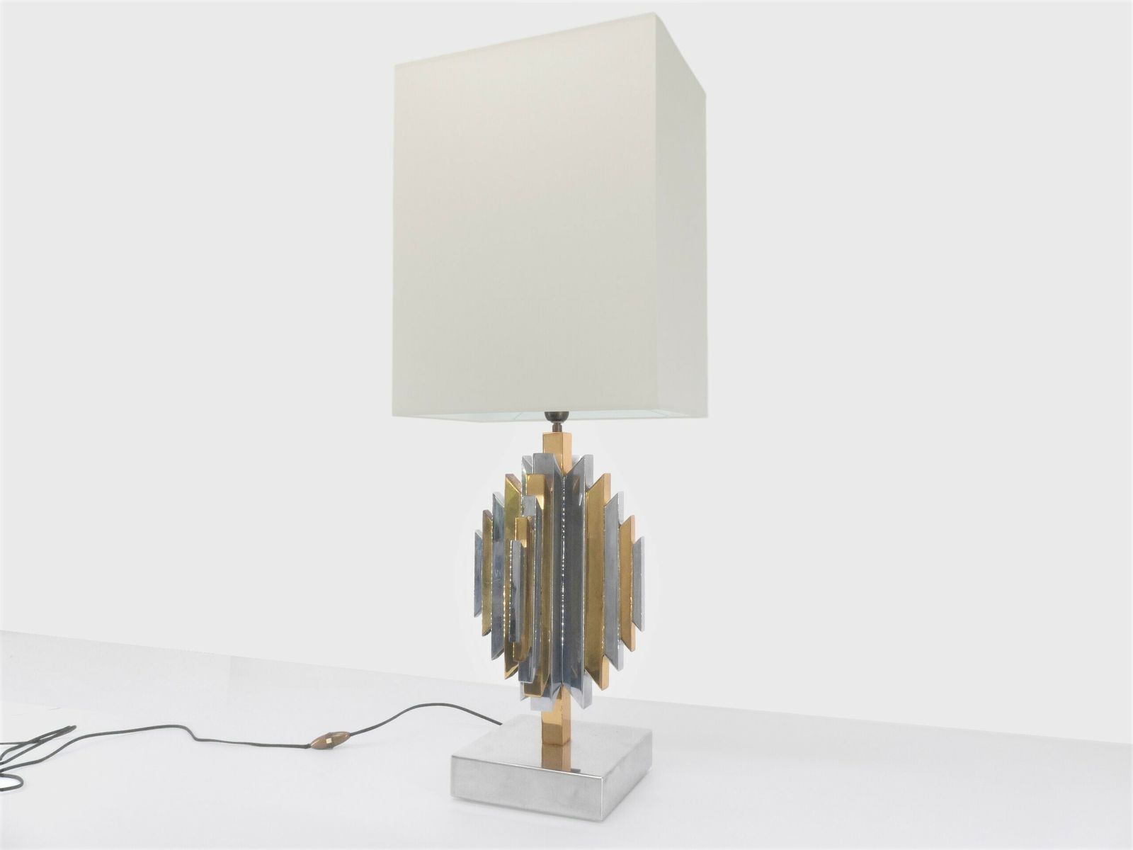 Cactus Sculpture Lamp Base Brass And Chrome Lem Atelier La Boetie 1974