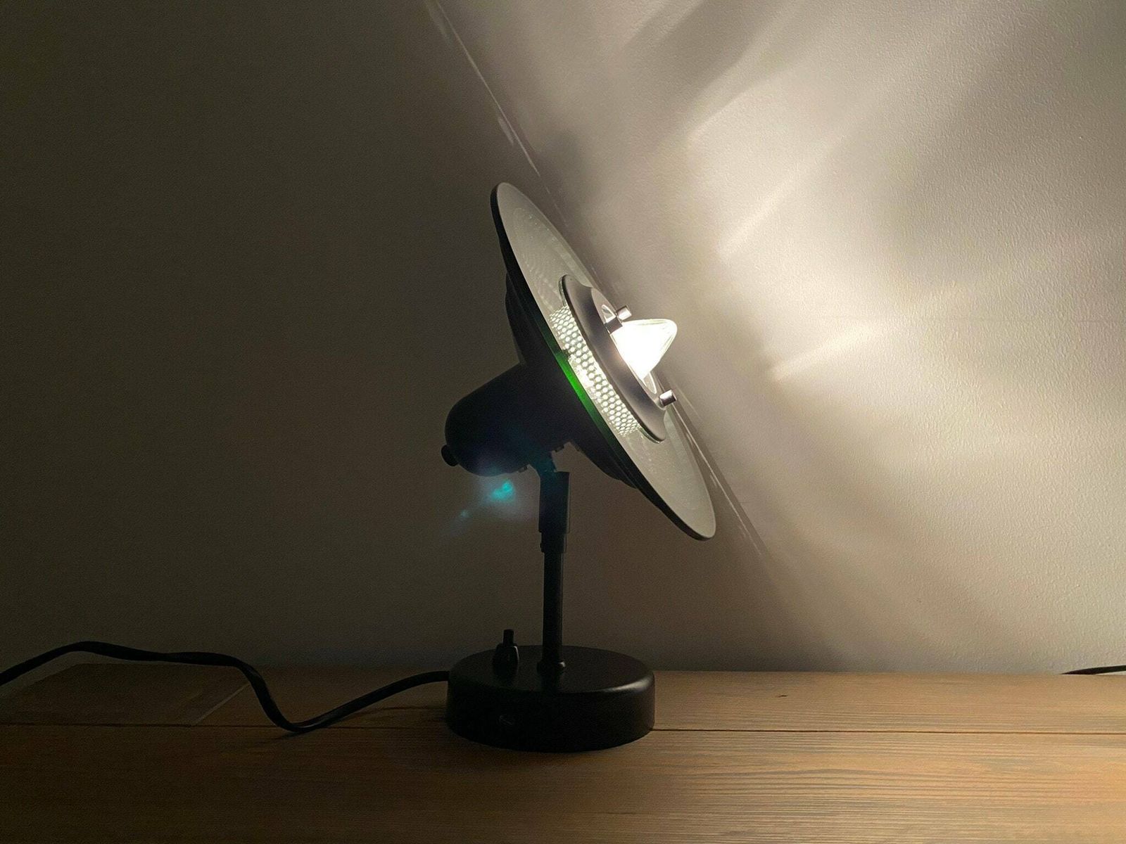 Rare Vintage Ufo Lamp   Made Of Black Metal And Glass In The 1970s | Dutch Designer Table Lamp, Night Light, Wall Lamp | Mid Century Modern photo furniture