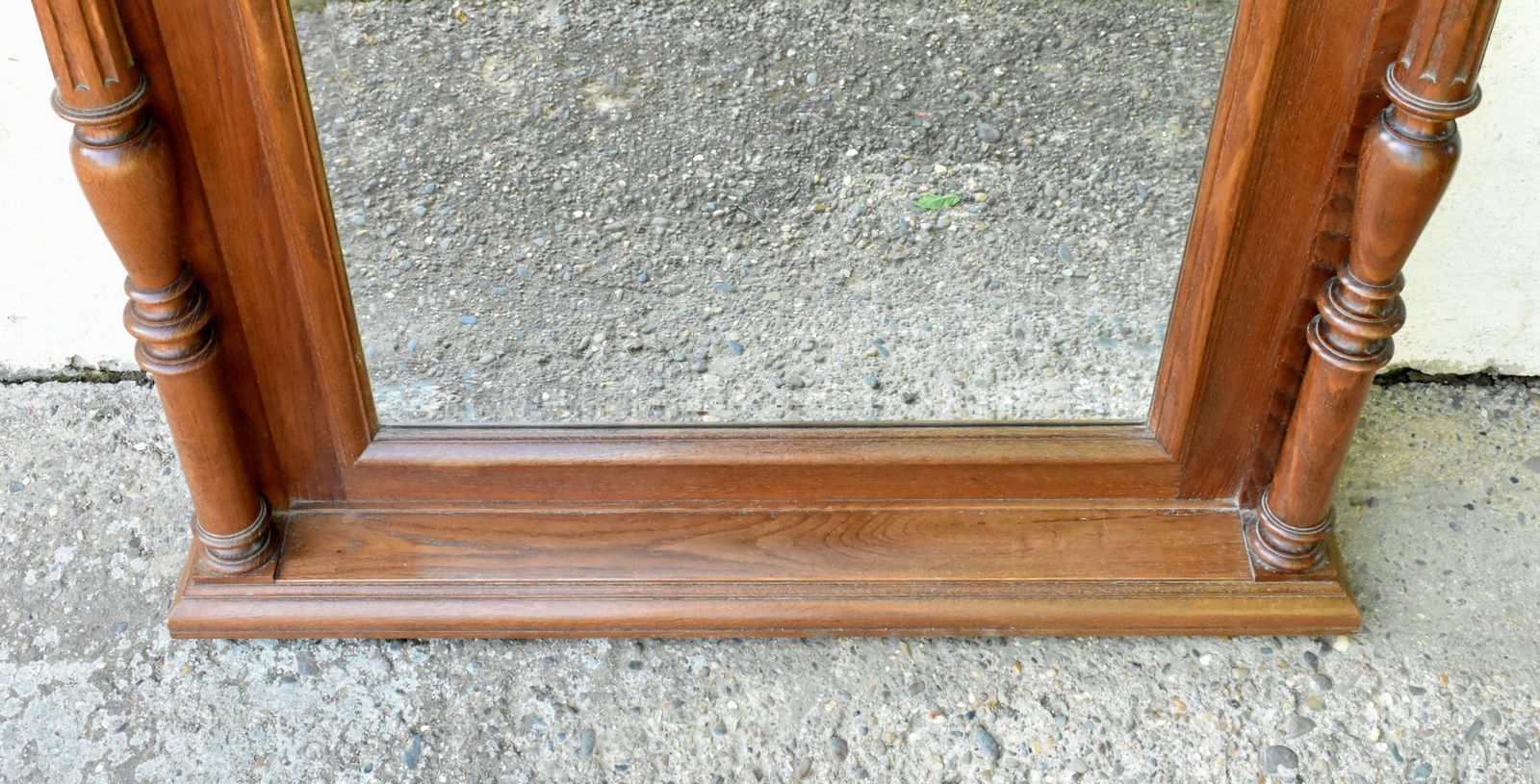 photo furniture Large French Oak Overmantel Mirror Henri II