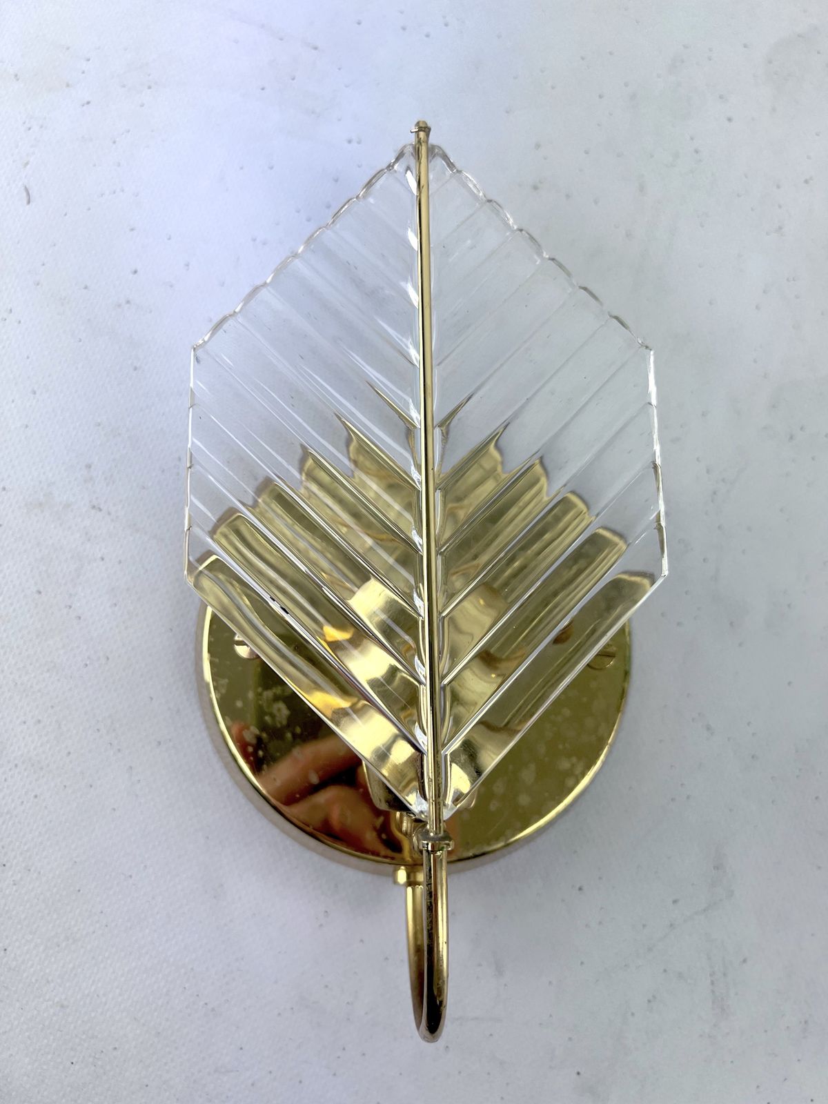 Vintage Set Of Three Sconces In Brass And Glass By Zero Quattro. Italy 1970s photo Lighting