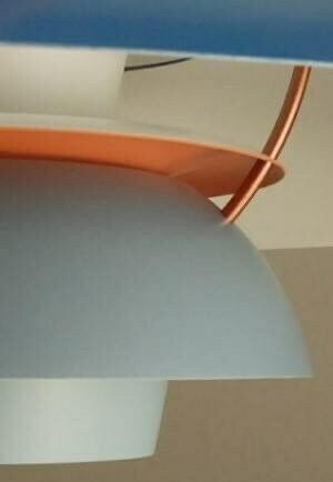 Hues Of Blue Louis Poulsen Ph5 Original Restored Pendant Lamp With Orange ‘Anti Glare Ring’ photo furniture