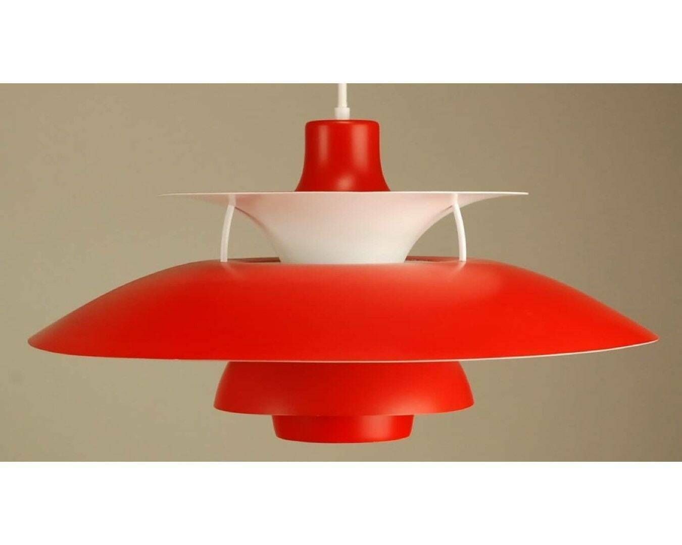 Red Ph5 Louis Poulsen Pendant Lamp | Original Restored Louis Poulsen From Denmark