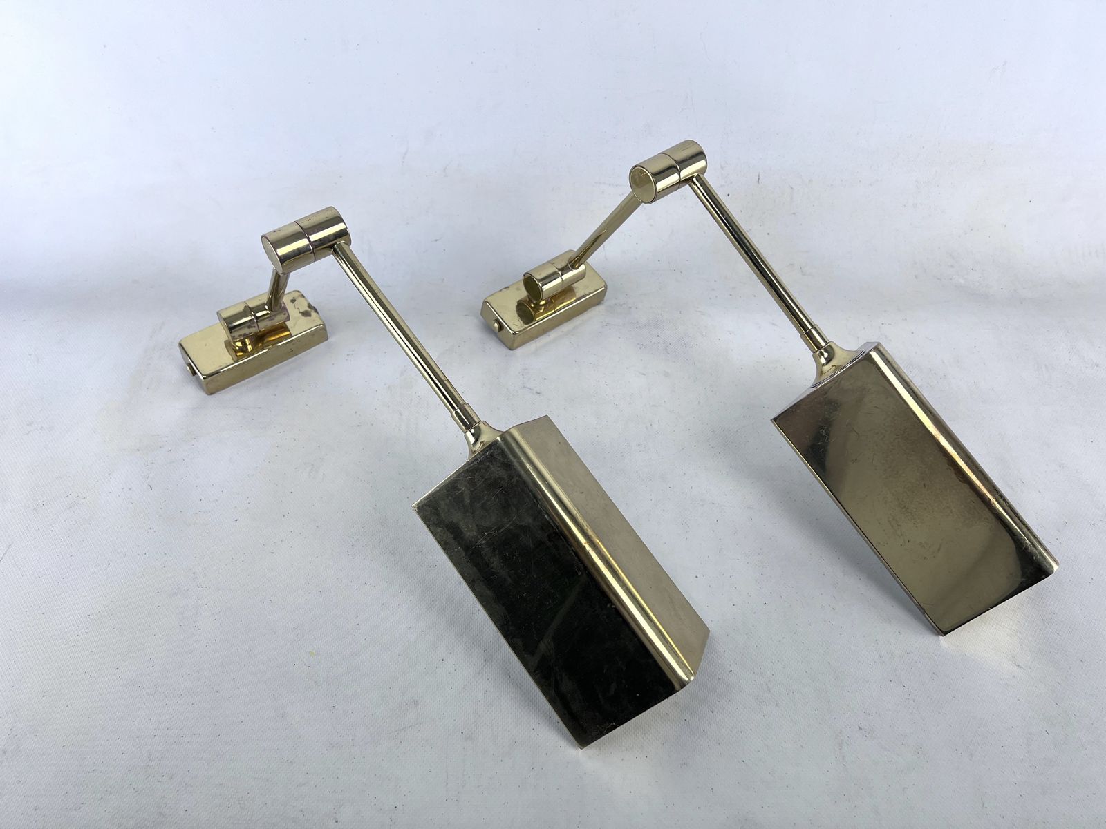Postmodern Pair Of Articulated Brass Wall Lamps By Baulmann Leuchten. Germany 1980s photo Lighting