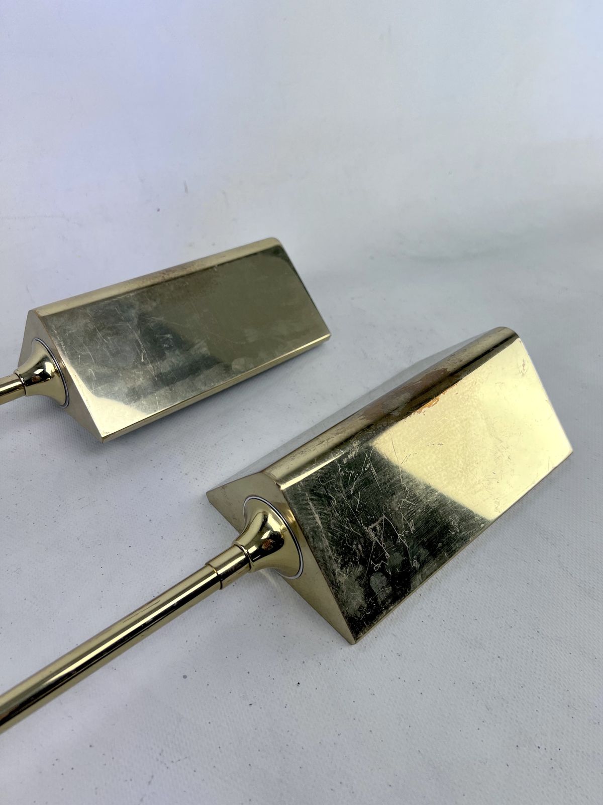 Postmodern Pair Of Articulated Brass Wall Lamps By Baulmann Leuchten. Germany 1980s photo vintage