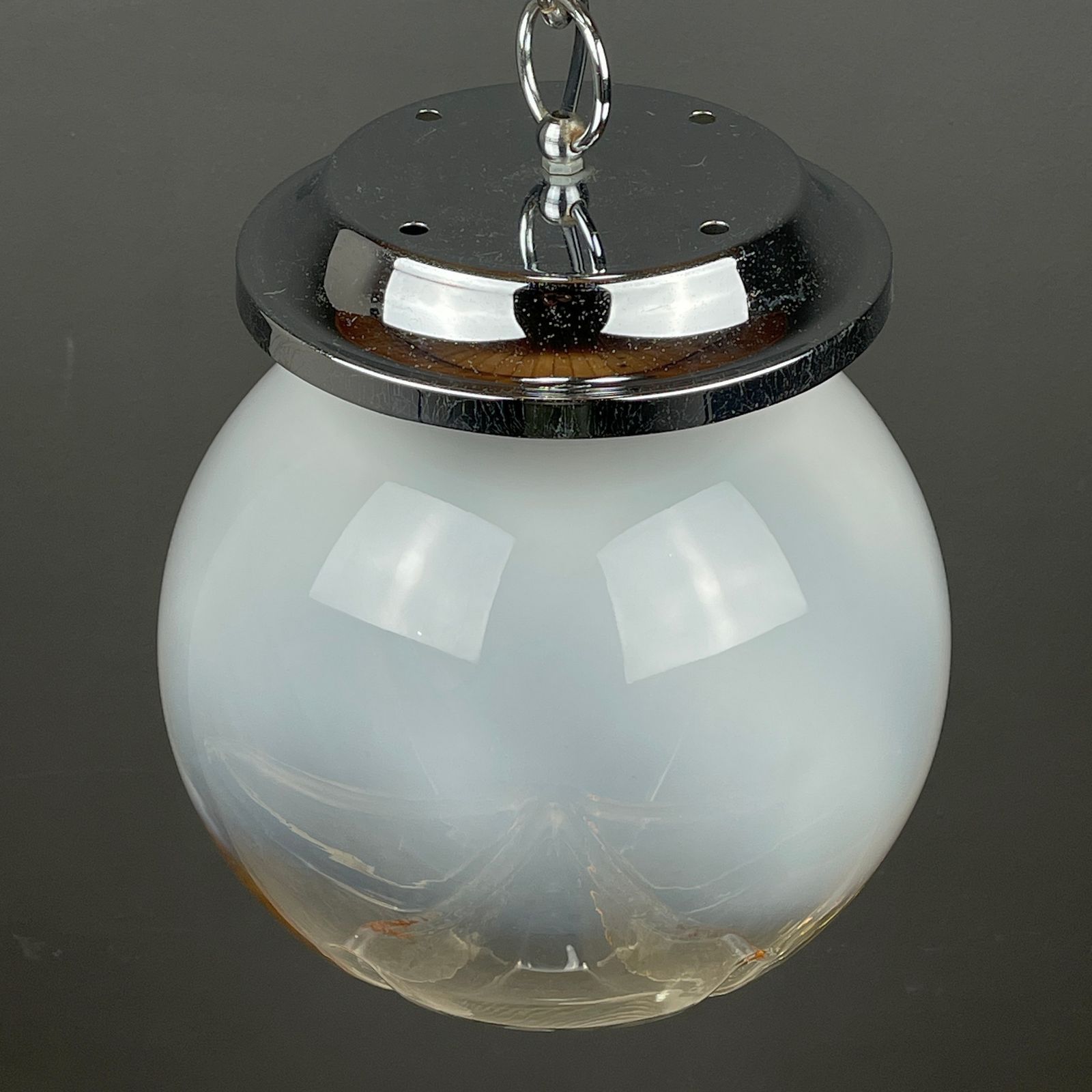 490.0 Large Murano Glass Pendant Lamp By Mazzega Italy 1960s photo