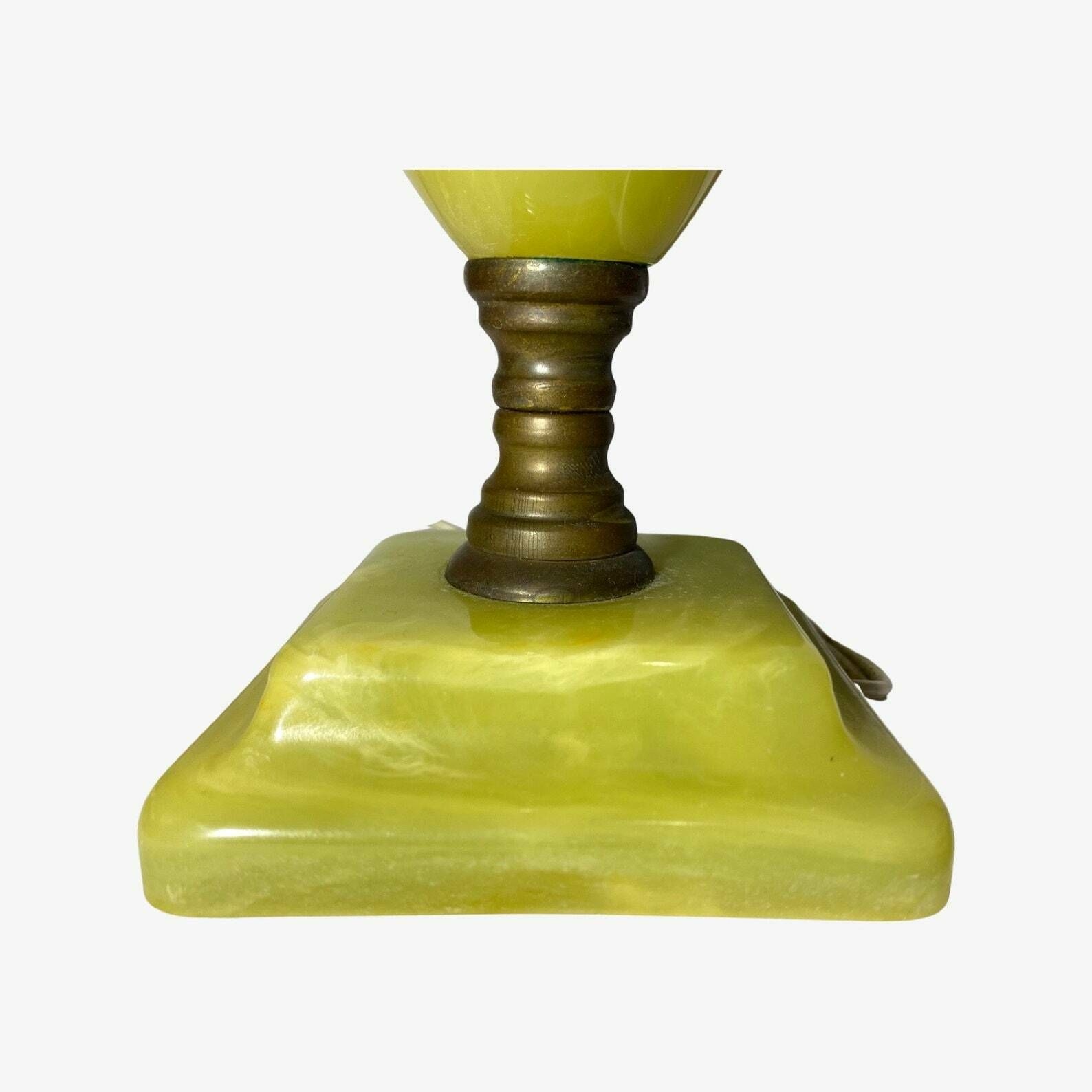 Set Of 2 Green Marble Table Lamps Early 1950s Lamp Bases With Onn/Off Switch Vintage Marble Lighting Green Retro Lamp Bases photo 252.0