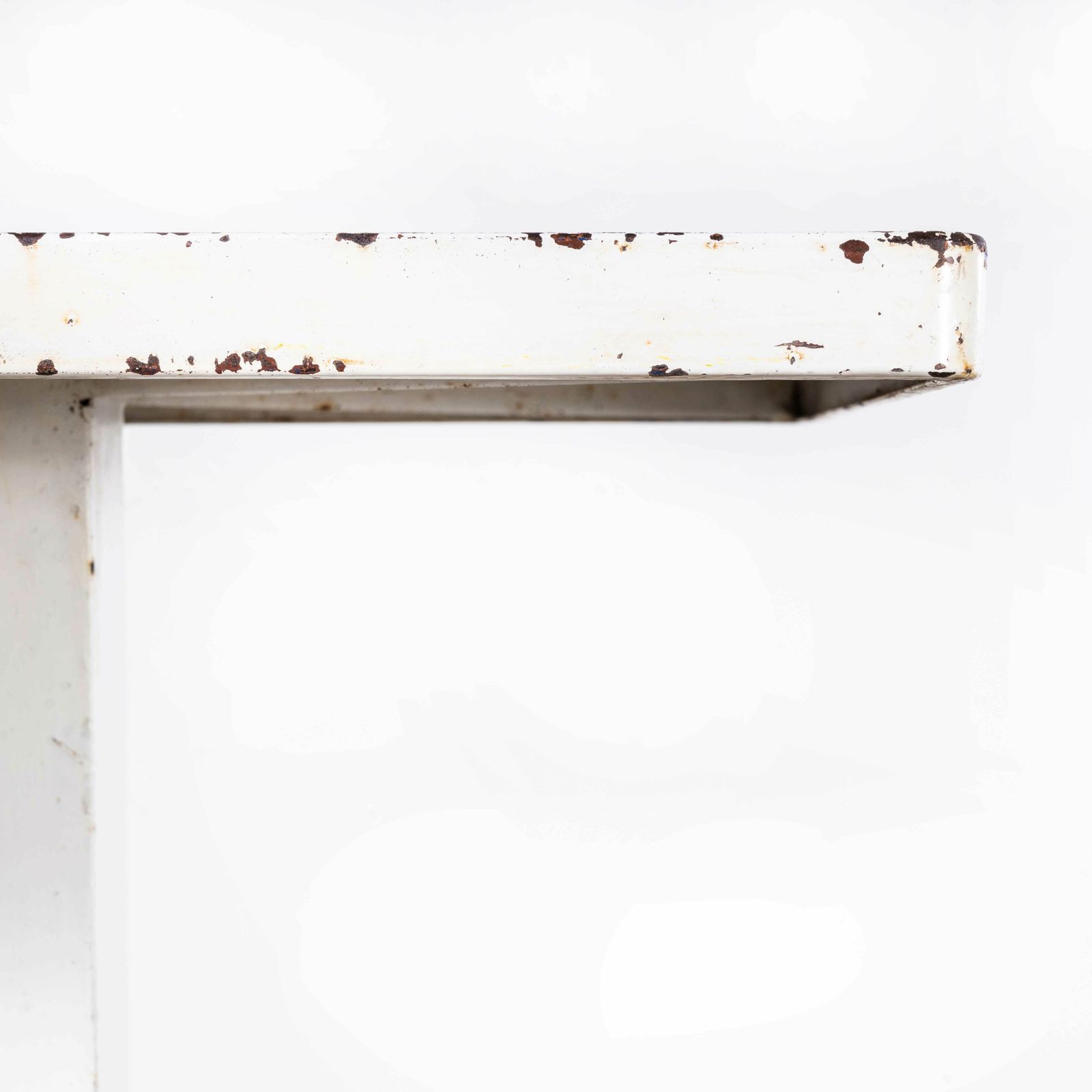 1960’s Original French Tolix Square Outdoor Dining Table – White Square photo furniture