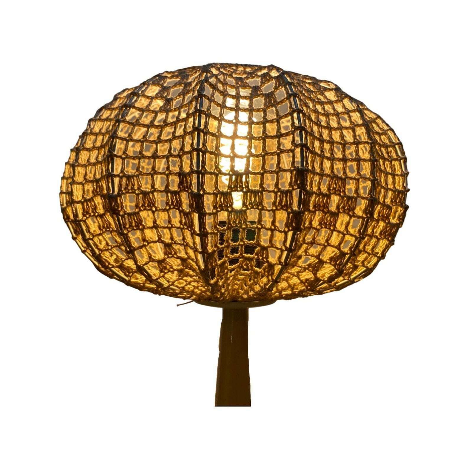 Vintage Tulip Lamp Aro Germany | 1960s German Designer Lighting With Tulip Base And Cotton Shade | Height: 12.6'' /32 Cm   Space Age Light photo Lighting