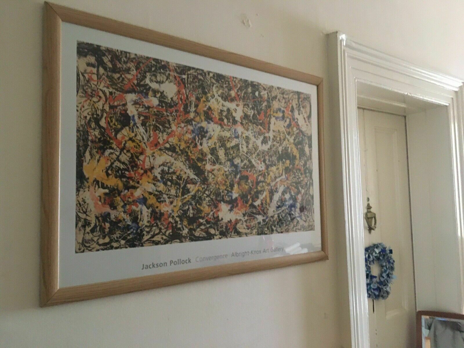 Large Jackson Pollock ‘Convergence’ Albright Knox Gallery Poster Vintage Framed photo for sale