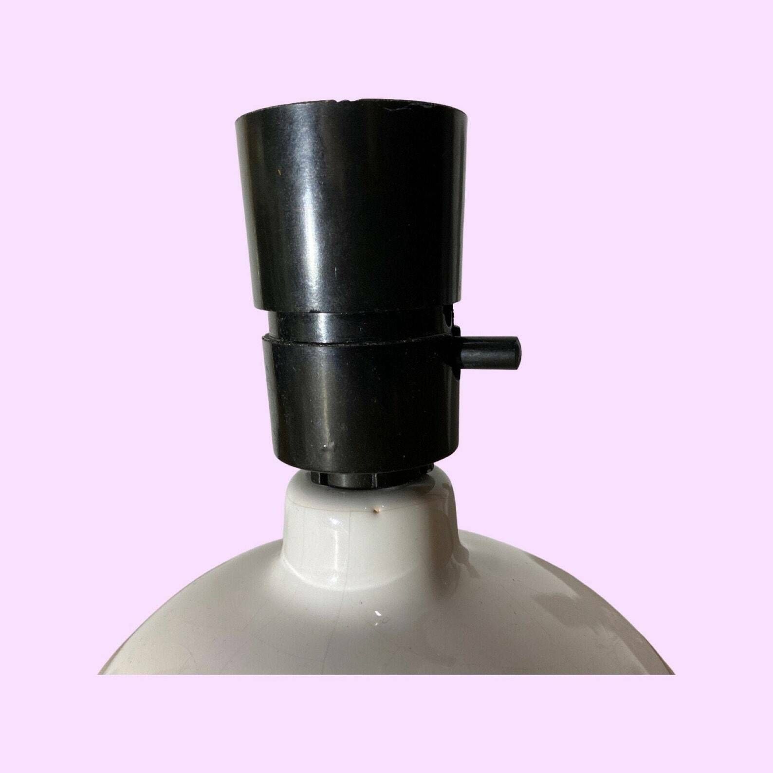 White Vintage Danish Ball Shaped Desk Light | Scandinavian Table Lamp From The Mid Century Made In Denmark | White Ceramic Pottery Lighting photo vinterior