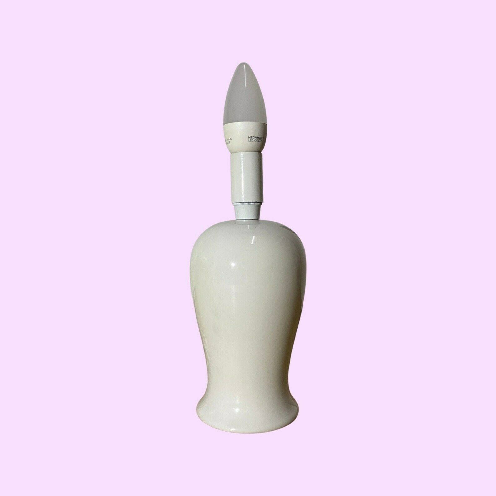 White Retro Danish Desk Light | Scandinavian Table Lamp From The Mid Century Made In Denmark | White Ceramic Pottery Lighting E14 Socket photo Lighting