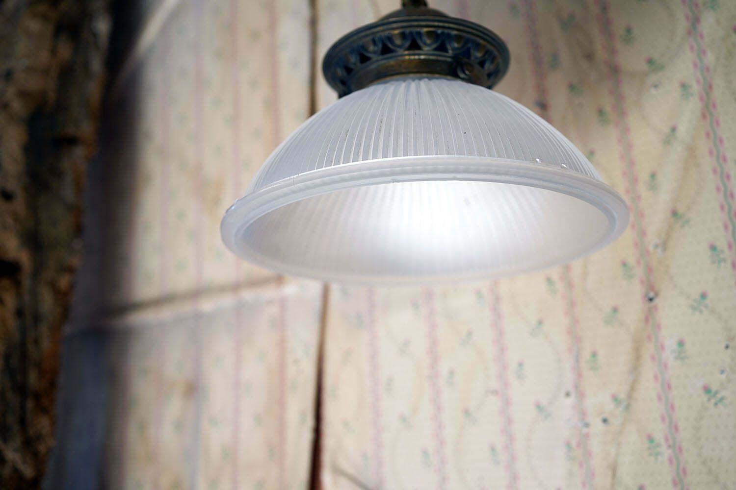 An Early 20thc Holophane Prismatic Glass Pendant Light C.1913 photo vinterior