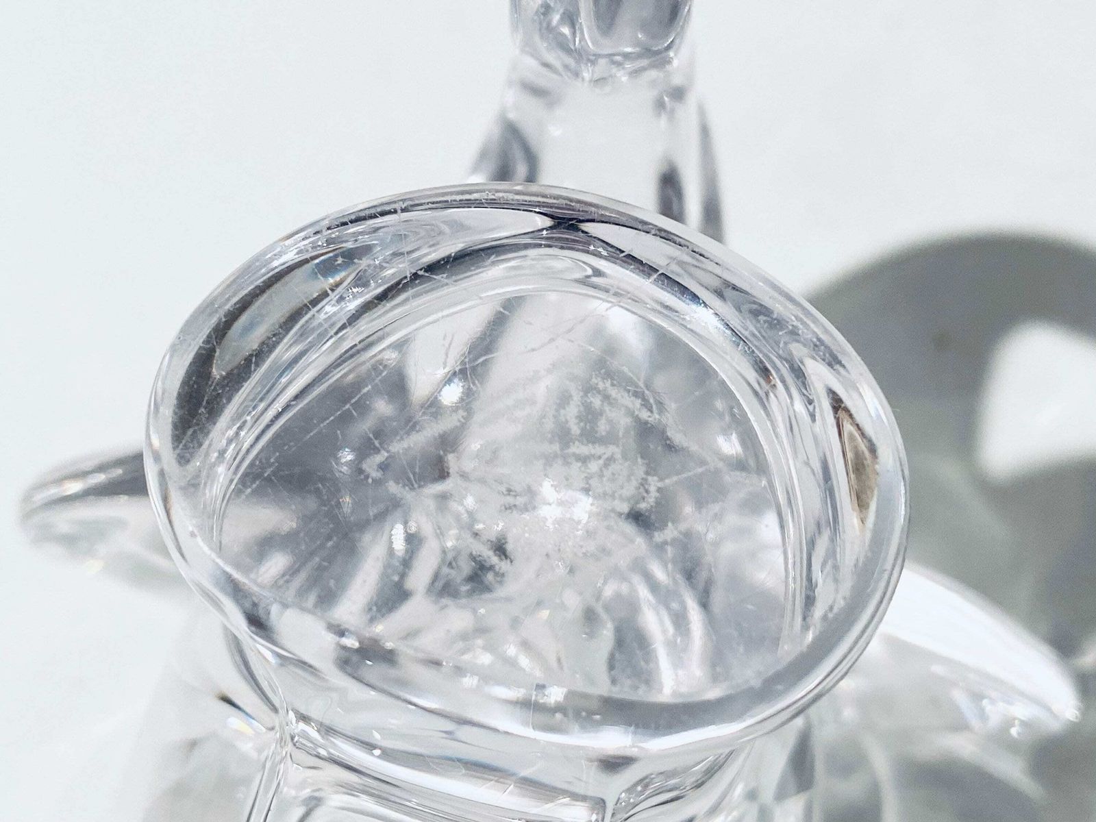 photo for sale Vintage Art Vannes Crystal Glass Elephant Ashtray / Mid Century France