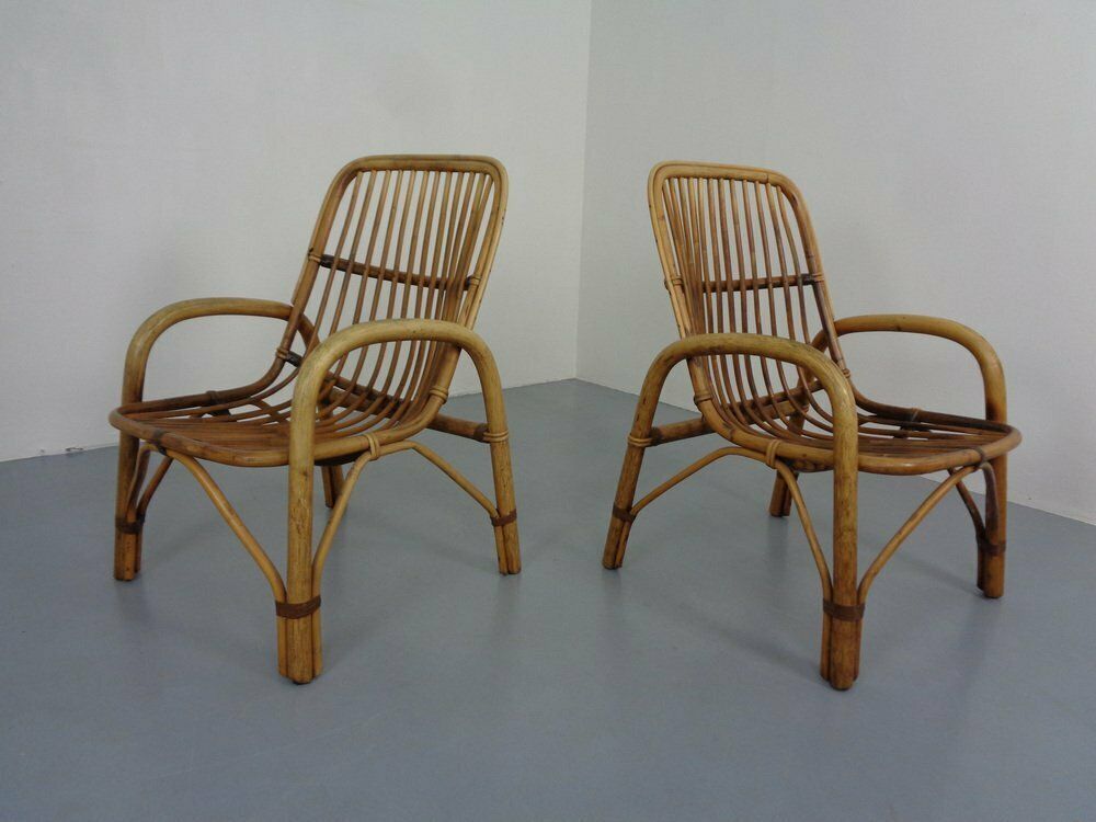 Italian Bamboo Armchairs, 1970s, Set Of 2 photo 472.0