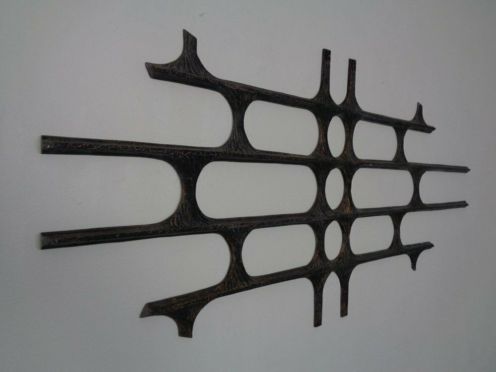 Large German Brutalist Iron Wall Sculpture, 1960s photo Art