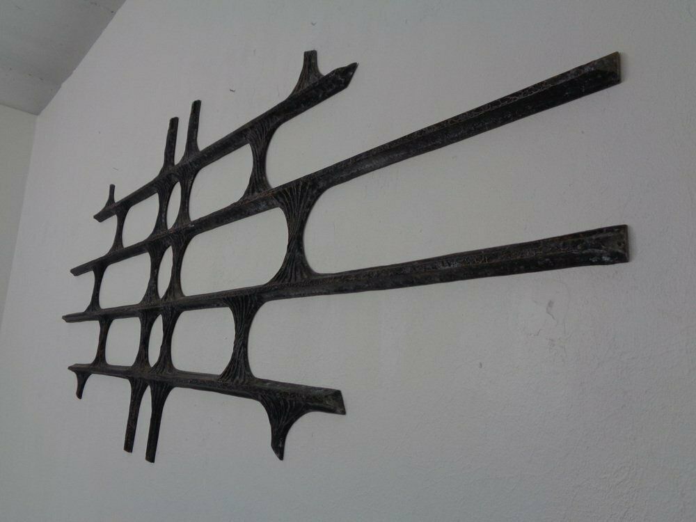 Large German Brutalist Iron Wall Sculpture, 1960s photo 1589.0