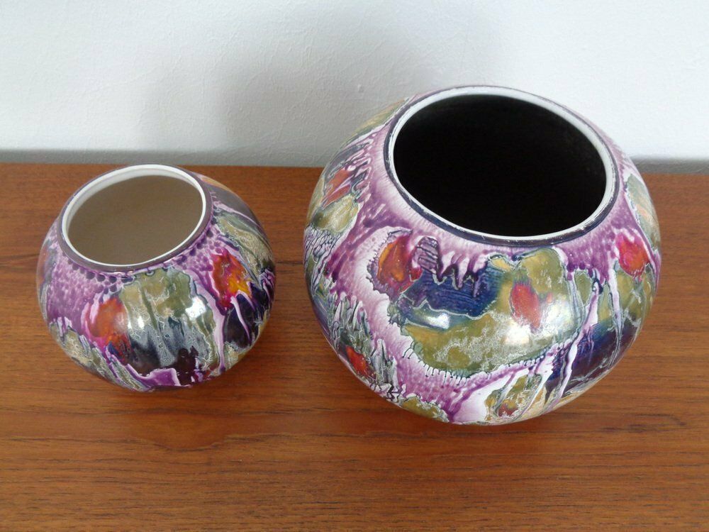 Ceramic Vases 508 20 And 504 15 From Scheurich, 1970s, Set Of 2 photo for sale