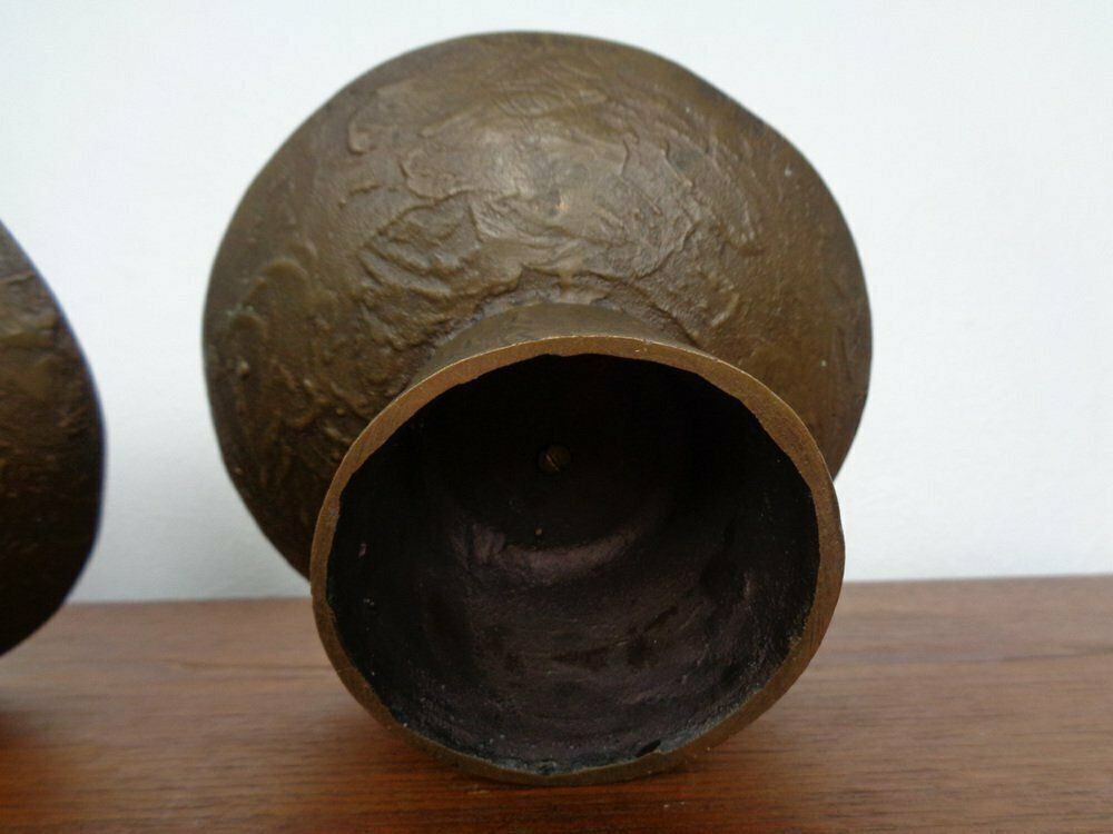 Home Decor Brutalist Bronze Candleholders, 1960s, Set Of 2 photo